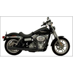PartzBiz HD DS18000551 - Supertrapp 2-Into-1 Supermeg Exhaust System Black Harley Dyna Glide 91-05 | 827-71454
