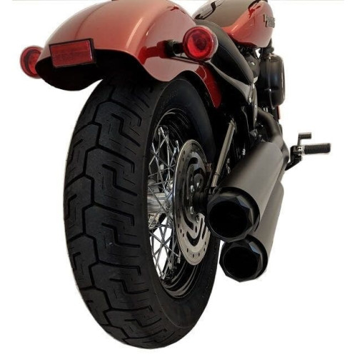 PartzBiz HD: 4402668-Tab Performance 3.5" Short Black Slip-On Muffler 18-Up Softail M8 131-1291 Street  bob low rider slim fat boy breakout