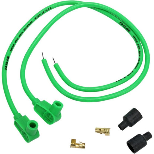PartzBiz HD: 4402599-Sumax Taylor 8mm 24" L 90 Degree Spiro-Pro Green Spark Plug Wires Harley Custom | 76981