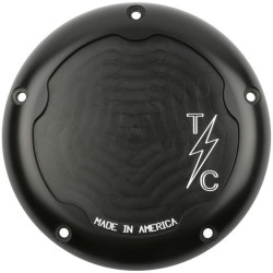 PartzBiz HD DS11070694 - Thrashin Supply Black 5 Hole Derby Cover Dished Harley M8 Touring 17-Up