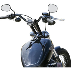 PartzBiz HD DS06021056 - Thrashin Supply Black 8" w/ Gauge Cutout Handlebar Straight Riser TSC-8025-1 0602-1056 06021056 bar custom harley davidson