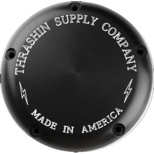 PartzBiz HD: 4402495-Thrashin Supply Black Classic Billet Derby Cover 5-Hole Evo Big Twin TSC-3010-4 1107-0587 11070587
