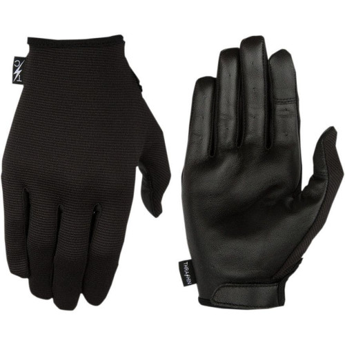 PartzBiz HD: 4402429-Thrashin Supply Company Black Stealth Leather Motorcycle Gloves