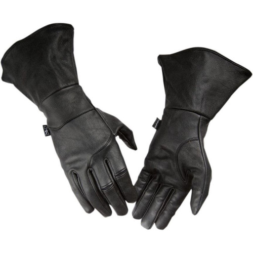 PartzBiz HD: 4402435-Thrashin Supply Company Gauntlet Black Leather Motorcycle Gloves