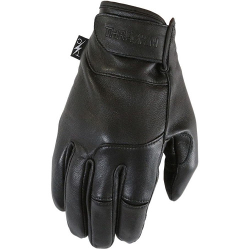 PartzBiz HD: 4402406-Thrashin Supply Company Siege Insulated Black Leather Motorcycle Gloves