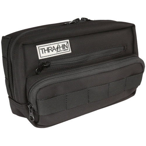 PartzBiz HD: 4402408-Thrashin Supply Company THB-0003 Black Handlebar Plus Bag Universal Fit 3510-0102 35100102 Harley Storage Bag trip travel cargo luggage pack motorcycle bike harley chopper street tool accessories 