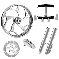 PartzBiz HD TORSION-SNGL-CHR-KIT-23PCKG - ล้อยาง Torsion Chrome 23 ” ด้านเดียวพร้อมท่อนล่างและตัวเลื่อนแบบ Raked Triple Trees | ทอร์ชั่น-SNGL-CHR-KIT-23PCKG