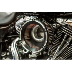 PartzBiz HD DS10102049 - Trask Black Reverse Assault Charge Stage 1 เครื่องฟอกอากาศไหลสูง Harley 01-17 Big Twin