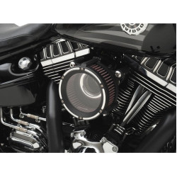 PartzBiz HD DS10102046 - Trask Black Reverse Assault Charge Stage 1 เครื่องฟอกอากาศไหลสูง Harley Touring TBW 08-16