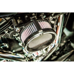 PartzBiz HD DS10102152 - Trask Black Reverse Cut Assault Charge Stage 1 เครื่องฟอกอากาศไหลสูง Harley 17 | TM-1023RC