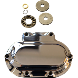 PartzBiz HD DS11070406 - Trask Chrome คลัทช์ไฮดรอลิก Actuator ฝาครอบด้านข้าง 6 หลุม Harley Big Twin 06-18