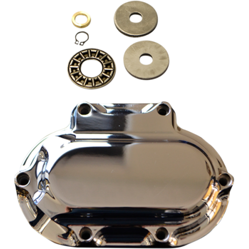 PartzBiz HD: 4402244-Trask Chrome คลัทช์ไฮดรอลิก Actuator ฝาครอบด้านข้าง 6 หลุม Harley Big Twin 06-18 PartzBiz HD: 4402244-Trask Chrome คลัทช์ไฮดรอลิก Actuator ฝาครอบด้านข้าง 6 หลุม Harley Big Twin 06-18