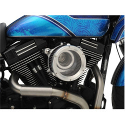PartzBiz HD DS10102051 - Trask Raw Machined Assault Charge Stage 1 เครื่องฟอกอากาศไหลสูง Harley 01-17 Big Twin