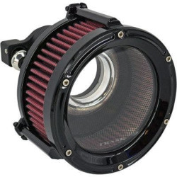 PartzBiz HD DS10102632 - Trask TM-1022-GBK Assault Charge High-Flow Air Cleaner สีดำ Harley XL 91-22 1010-2631 10102631 sportster ดีที่สุดสำหรับ davidson xl sporty nightster bobber ประสิทธิภาพที่กำหนดเอง