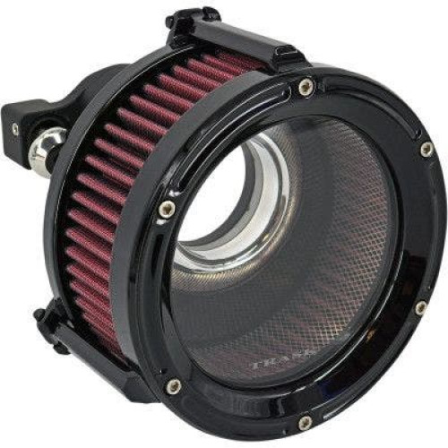 PartzBiz HD: 4402229-Trask TM-1022-GBK Assault Charge High-Flow Air Cleaner สีดำ Harley XL 91-22 1010-2631 10102631 sportster ดีที่สุดสำหรับ davidson xl sporty nightster bobber ประสิทธิภาพที่กำหนดเอง
