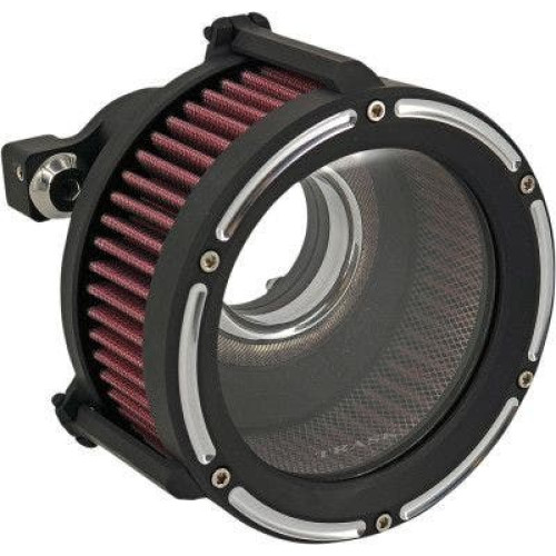 PartzBiz HD: 4402188-Trask TM-1022-RC Assault Charge High-Flow Air Cleaner Black Cut Harley Sportster 91-22 1010-2629 10102629 sportster ดีที่สุดสำหรับ davidson xl sporty nightster bobber ประสิทธิภาพที่กำหนดเอง