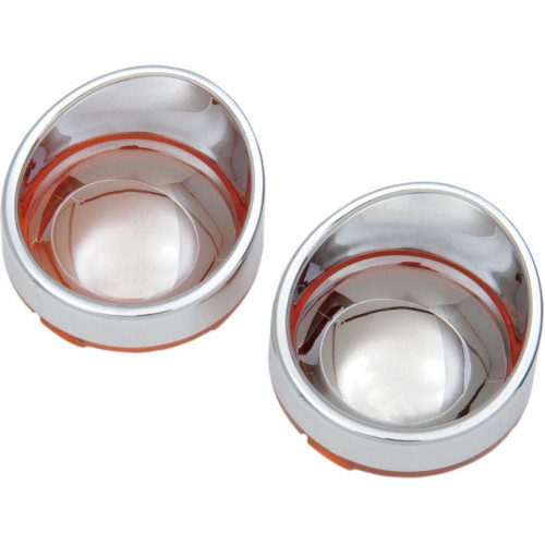 PartzBiz HD: 4402159-Turn Signal Bezels With Chrome Amber Mirror Lens With Visor 4 Harley Davidson 20200400