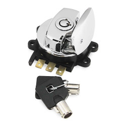 PartzBiz HD TR492398 - Twin Power Electrical Fat Bob Ignition Switch Late Style Tank Mounted Harley 96-13 Repl OEM 370095