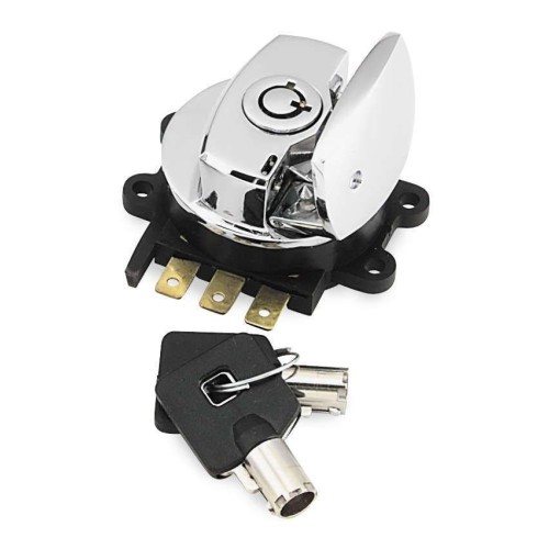 PartzBiz HD: 4402098-Twin Power ไฟฟ้า Fat Bob สวิตช์จุดระเบิดสไตล์ปลายถังติดตั้ง Harley 96-13 Repl OEM 370095