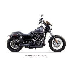 PartzBiz HD TBR005-3750199-B - Two Brothers 005-3750199-B Black Comp-S 2-1 Full System 06-17 Harley Dyna 597701 fatbob fatboy breakout fat tire wide exhaust harley davidson glide lowrider