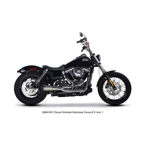PartzBiz HD: 4402056-Two Brothers 005-3750199-P Polished Comp-S 2-1 Full System 06-17 Harley Dyna 597702 fatbob fatboy breakout fat tire wide exhaust harley davidson glide lowrider