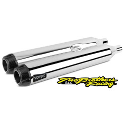 PartzBiz HD TBR005-4140499D - Two Brothers 005-4140499D Chrome Gen II 2-Into-1 Full System 15-17 Softail 597718 fatbob fatboy breakout fat tire wide exhaust harley davidson