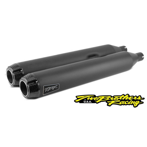 PartzBiz HD: 4402003-Two Brothers 005-4550499D-B Black Comp-S Shorty 2-1 Dual Slip On 17-19 Harley M8 597729 2 into 1 performance headers exhaust ceramic polished stainless steel 