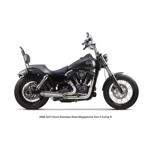 PartzBiz HD: 4401986-Two Brothers 005-4690199 Stainless Megaphone Gen II 2-1 Full System 06-17 Dyna 597703 fatbob fatboy breakout fat tire wide exhaust harley davidson glide lowrider