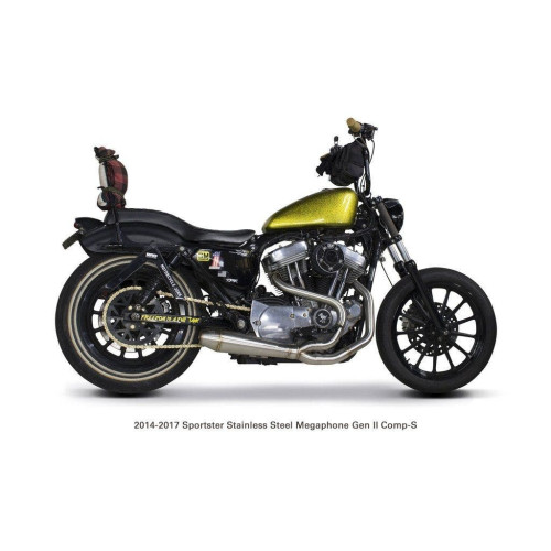 PartzBiz HD: 4401988-Two Brothers 005-4700199 Stainless Comp-S 2-Into-1 Full System 14-19 Sportster 597711 fatbob fatboy breakout fat tire wide exhaust harley davidson