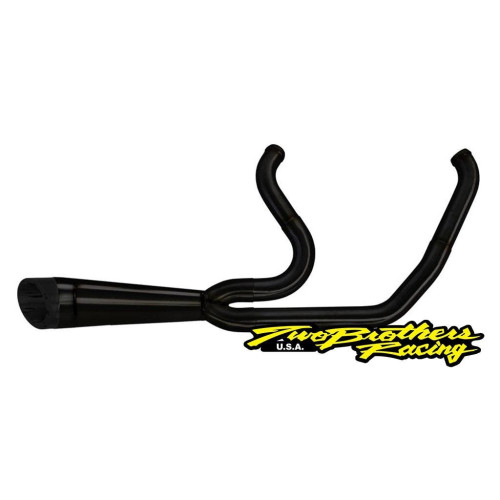 PartzBiz HD: 4401958-Two Brothers 005-4950199-B Black Comp-S Shorty 2-1 Full System 07-16 Harley FL 597754 slash cut electra glide road king street road