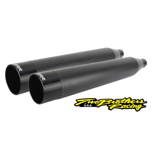 PartzBiz HD: 4401897-Two Brothers005-4380499D-B Black Dual Slip On Mufflers 95-16 Harley FLH FLT 597726 exhaust touring electra glide
