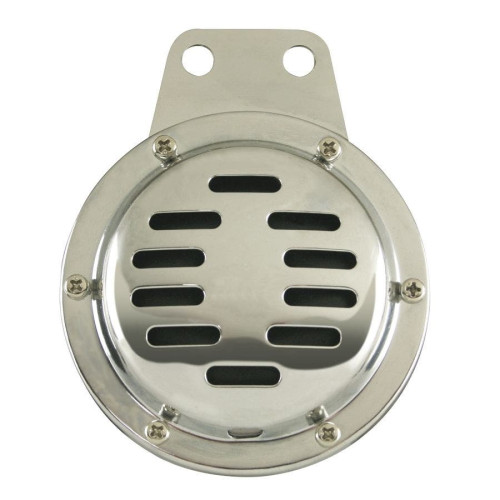 PartzBiz HD: 4401867-Ultima 16-21 ชุบโครเมี่ยม 6V Universal Horn w/ฝาครอบ Harley และรุ่นที่กำหนดเองเปลี่ยน oe honk ที่ดีที่สุดสำหรับความปลอดภัยทางไฟฟ้า