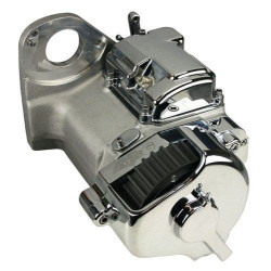 PartzBiz HD MW201-34 - Ultima 201-34 Chrome 6 Speed Right Side Drive Hydraulic Type Motorcycle Transmission 6-Spd Six Spd Custom Harley Davidson 91-99 Softail Chopper Drive Tranny Performance Replacement Upgrade