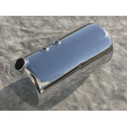 PartzBiz HD MW26-208 - Ultima 26-208 Chrome Oil Tank Round 4 Quart Flat Side Fill Universal Custom Use Softail or Rigid evo chopper custom harley davidson best for