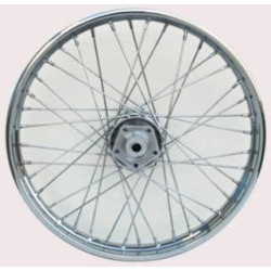 PartzBiz HD MW36-309 - Ultima 36-309 Chrome 40 Spoke 21 x 1.85 ” ล้อหน้า ดิสก์คู่ Harley FXWG 80-99 chopper classic old school wire custom bagger replacement best for Performance Motorcycle