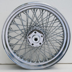 PartzBiz HD MW36-341 - Ultima 36-341 Chrome 80 Spoke Front 16 ”x 3 ” Dual Disc Wheel สำหรับ Harley FL 73-84 chopper classic old school wire custom bagger replacement ดีที่สุดสำหรับรถจักรยานยนต์สมรรถนะสูง