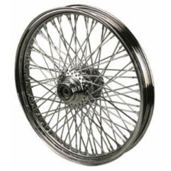 PartzBiz HD MW36-411 - Ultima 36-411 Chrome 80 Spoke ล้อหน้า w/ Billet Hub 21” x 2.15” Harley Custom Chopper อัพเกรดเปลี่ยนขอบ Spokes Softail