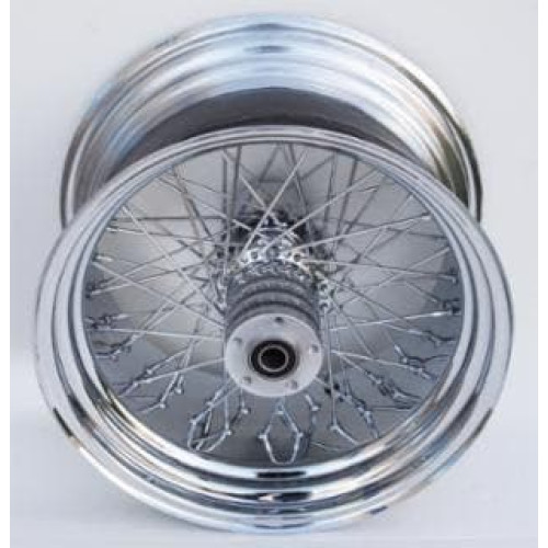 PartzBiz HD: 4401829-Ultima 36-415 Chrome 60 Spoke Rear Wheel w/ Billet Hub 18” x 10.50” 1” Axle Harley Davidson Chopper Bike Motorcycle Custom Upgrade Replacement Rim Hub Wire Old School Classic
