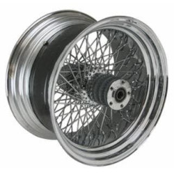 PartzBiz HD MW36-416 - Ultima 36-416 Chrome 80 Spoke ล้อหลัง w/ Billet Hub 18” x 10.50” 1 ” เพลา Harley Davidson Chopper Bike รถจักรยานยนต์ อัพเกรดแบบกำหนดเอง เปลี่ยนลวดดุมล้อ Old School Classic