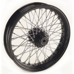 PartzBiz HD MW36-651 - Ultima 36-651 Black / Chrome Billet 60 Spoke 18 x 3.5 ” ล้อหน้าดิสก์เดี่ยว 1 ” เพลา 00-07 Harley Davidson Custom Chopper Bike Motorcycle Rim Classic Upgrade Replacement