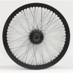 PartzBiz HD MW36-652 - Ultima 36-652 Black / Chrome Billet 60 Spoke 21 x 2.15 ” ล้อหน้าดิสก์เดี่ยว 1 ” เพลา 00-07 Harley Davidson Custom Chopper Bike Motorcycle Rim Classic Upgrade Replacement