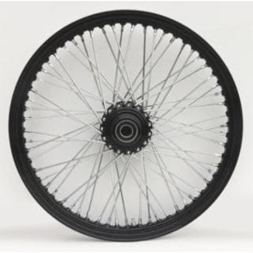 PartzBiz HD: 4401803-Ultima 36-652 Black / Chrome Billet 60 Spoke 21 x 2.15 ” ล้อหน้าดิสก์เดี่ยว 1 ” เพลา 00-07 Harley Davidson Custom Chopper Bike Motorcycle Rim Classic Upgrade Replacement