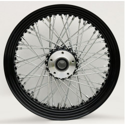 PartzBiz HD MW36-655 - ล้อหน้า Ultima 36-655 60 ก้านสีดำ พร้อมดุมเหล็กแท่ง 23 ”x3.5 ” เพลา 1 ”