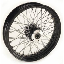 PartzBiz HD MW36-658 - Ultima 36-658 Black / Chrome Billet 60 Spoke 18 x 3.5 ”ล้อหลัง 1 ” Axle 00-07 Harley Davidson Custom Chopper Bike Motorcycle Rim Classic Upgrade Replacement