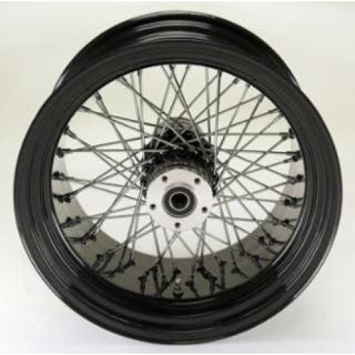 PartzBiz HD: 4401770-Ultima 36-661 Black / Chrome Billet 60 Spoke 18 x 10.5" Rear Wheel 1" Axle 00-07 Harley Davidson Custom Chopper Bike Motorcycle Rim Classic Upgrade Replacement 