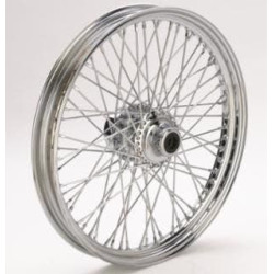 PartzBiz HD MW36-961 - Ultima 36-961 Chrome 60 Spoke ล้อหน้า w/ Billet Hub 21 x 2.15 Harley Custom Chopper อัพเกรดเปลี่ยนขอบ Spokes Softail