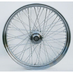 PartzBiz HD MW36-500 - ล้อหน้า Ultima 36-970 Chrome 60 Spoke พร้อมดุม Billet 23”x 3.50” เพลา 1”