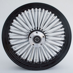 PartzBiz HD MW37-522 - Ultima 37-522 Black Fat King 48 Spoke ล้อหลัง 18 ”x5.5” Custom Harley