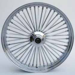 PartzBiz HD MW37-524 - Ultima 37-524 Chrome 48 King Spoke 23 x 3.5 ” ล้อหลังดิสก์เดี่ยว 1 ” เพลา 00-07 Harley Davidson Custom Chopper Bike Motorcycle Rim Classic Upgrade Replacement
