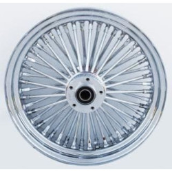 PartzBiz HD MW37-529 - Ultima 37-529 Chrome 48 King Spoke 16 x 3.5” ล้อหลังดิสก์คู่ 1” เพลา 00-07 Harley Davidson Custom Chopper Bike ขอบรถจักรยานยนต์ Classic Upgrade Replacement